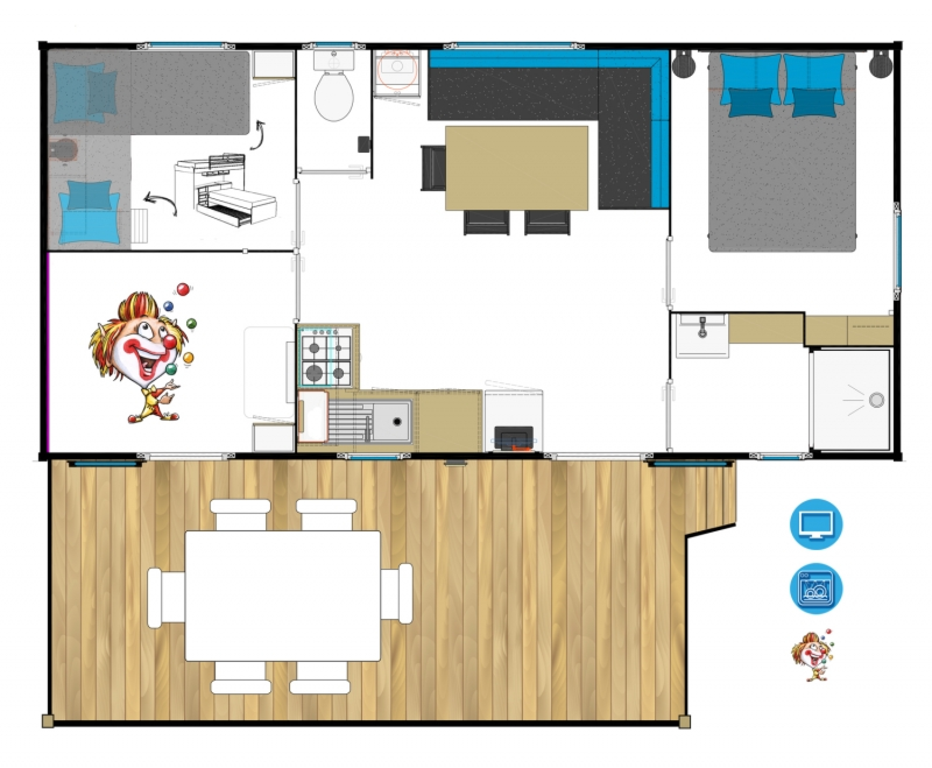 Kids Top TV - 5 Personen - Plattegrond